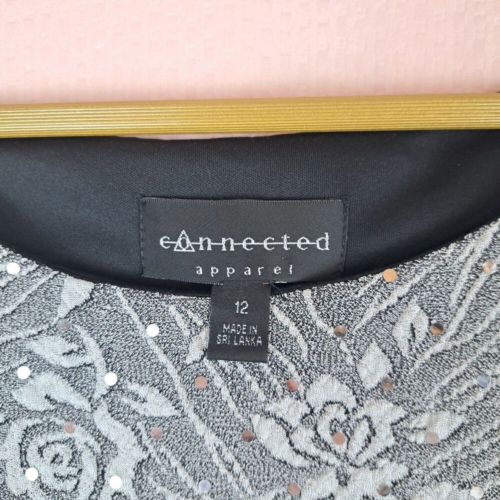 Connected Apparel Women Dress Sleeveless Stretch Size 12 With Sequins Sparkling - Picture 4 of 12